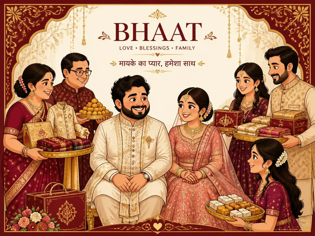 Caricature of Animesh and Vaishnavi for the Bhaat ceremony
